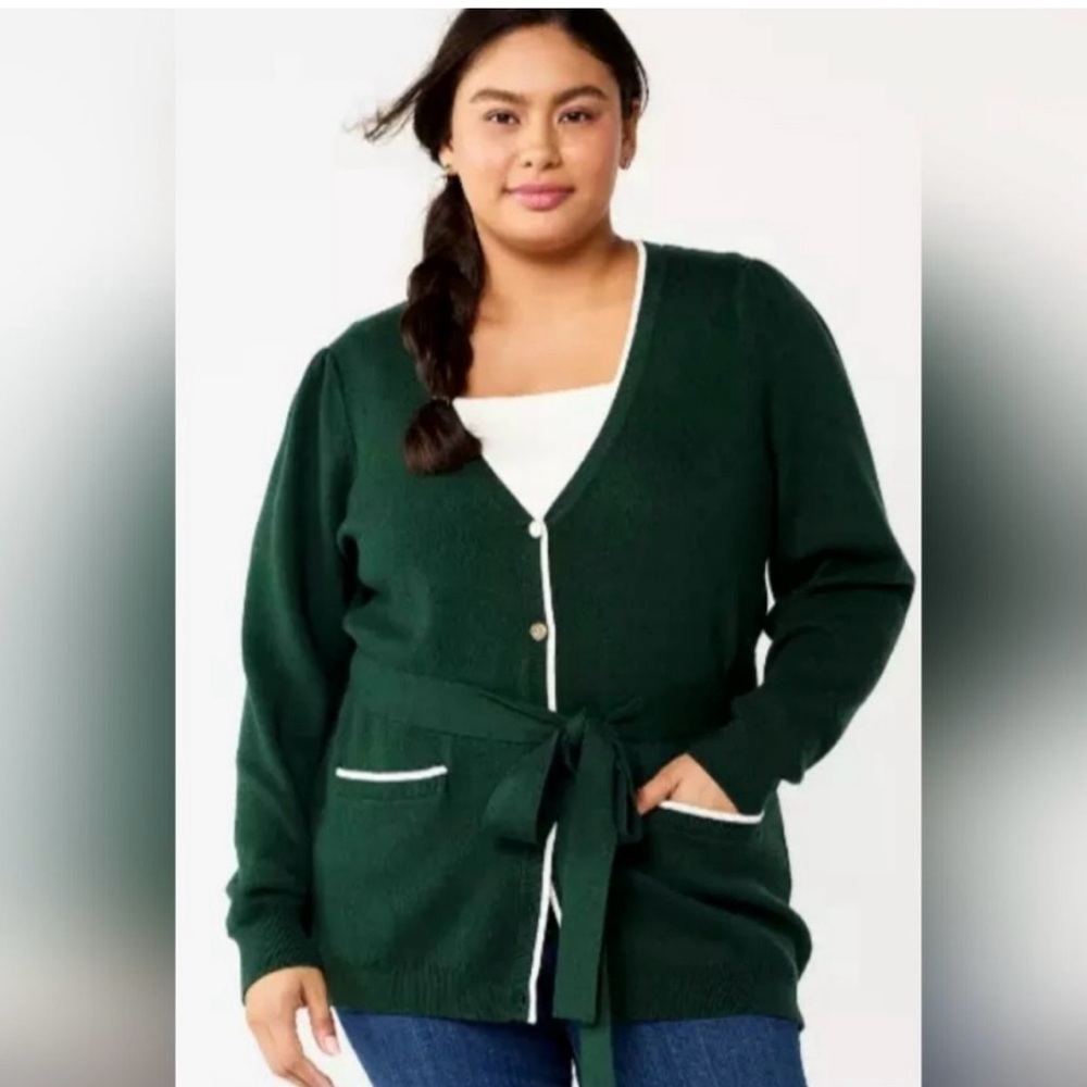 Draper James Forest Green Cardigan Sweater